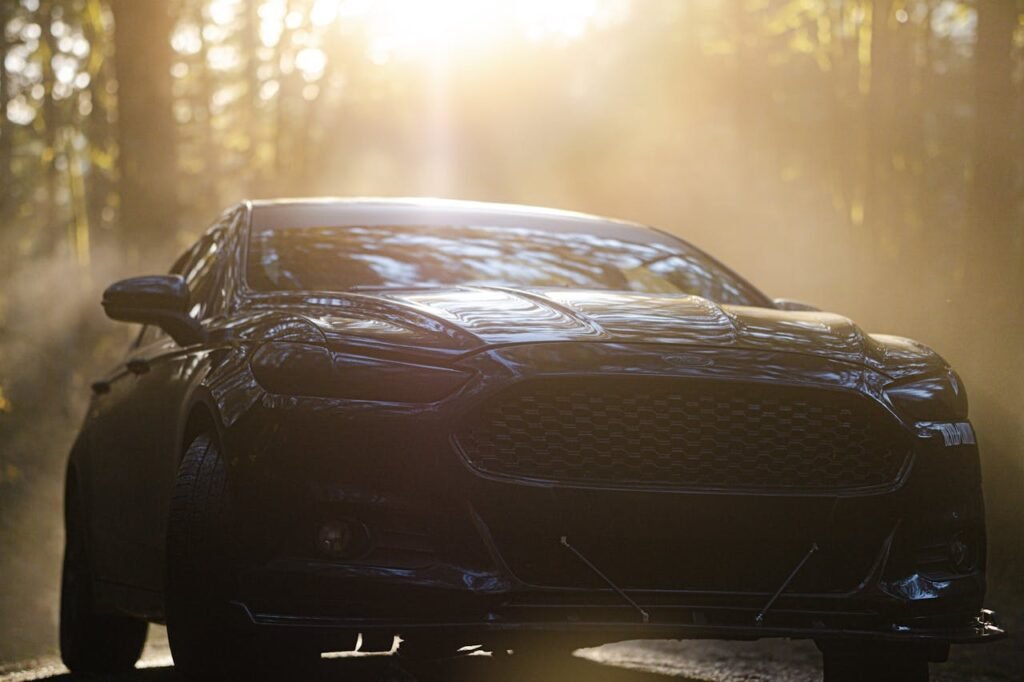 Sunlight on the Hood of a Car